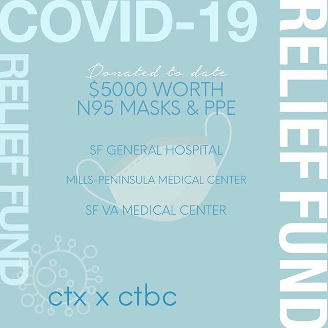 CTBC x CTX Covid-19 Relief Fund // THANK YOU to all those who have donated and made it possible for us to support our city and church members with this relief fund. We have been able to order and donate $5000 worth of N95 masks and medical grade PPE 