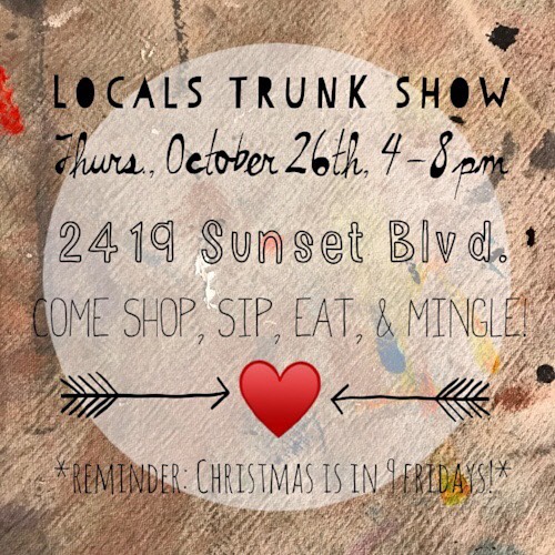 Houston friends, come check out a holiday trunk show at @the_lark_shop tonight! #houston #houstonartist #trunkshow #handmadeisbetter