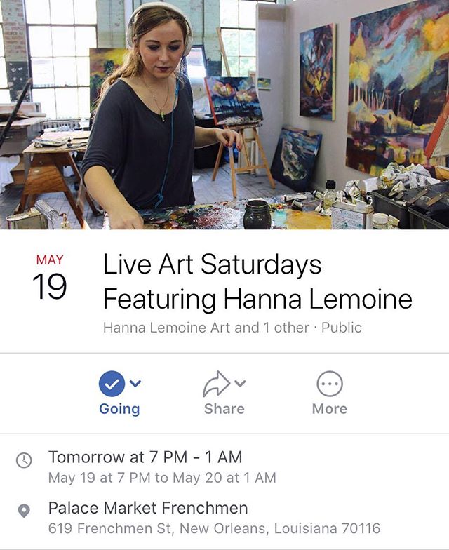 OH HEY THATS ME! I will be painting tomorrow at the @palacemarketfrenchmen (weather permitting) come visit!