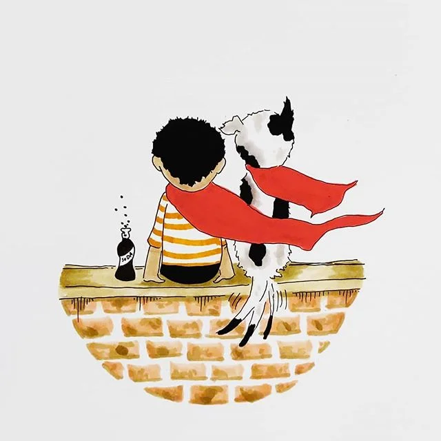 Super best friends
.
.
.
#illustrationartist #artistofinstagram #artoftheday #art #imagination #madebykersey #illustration #handdrawn #marker #pen #copic #cartoon #cartoonart #cartoonist #americana #neworleansartist #boyandhisdog #childrensbooks #childrensbookart #children #sodapop #super #comic #bestfriendgoals