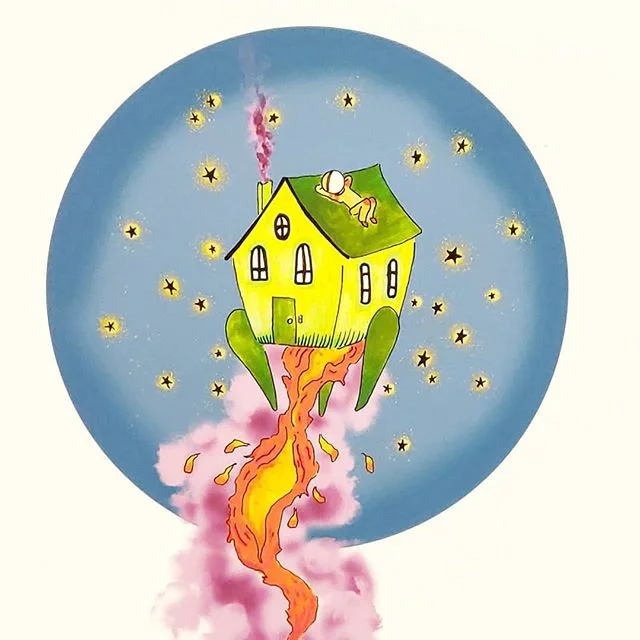 Home away! .
.
.
#madebykersey #illustratorsoninstagram #illustrationartist #illustration #illustrator #drawing #art #artoftheday #artistoninstagram #digitalprints #prints #marker #mixmediaart #mixmedia #imagination #little #rocket #man #imarocketman #musicart #music #modernsurealism #americana #makearteveryday