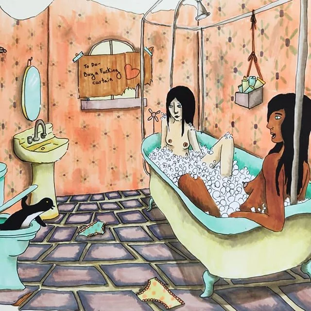 What I wouldn't do to be in this situation right now.
"The Bathroom"
.
.
.
#imagine #imagination #illustratorsoninstagram #illustrationartist #illustration #illustrator #art #artistofinstagram #artist #artforsale #americanartist #madebykersey #mixmediaart #mixmedia #editorialillustration #lgbtq🌈 #penguin #bathtubparty #limitededition #modernsurealism #drawing #prints #ihatehashtags #womeninart