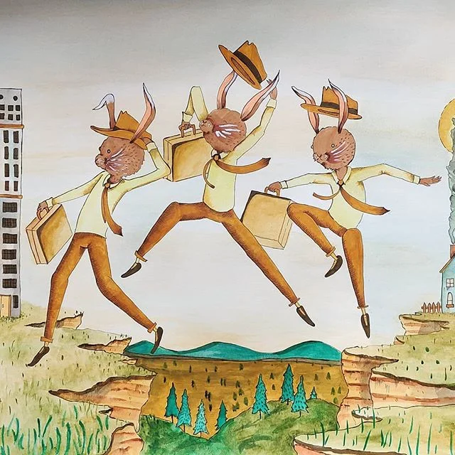 Going to work
.
.
.
#imagine #illustratorsoninstagram #illustrationartist #artistofinstagram #art #artoftheday #madebykersey #illustrator #illustration #drawing #watercolor #marker #copic #rabbit #cartoon #cartoonist #modernsurealism #enviormentart #hop #mixmedia #mixmediaart #childrensbooks #childrensbookart #picturebooks #artforsale