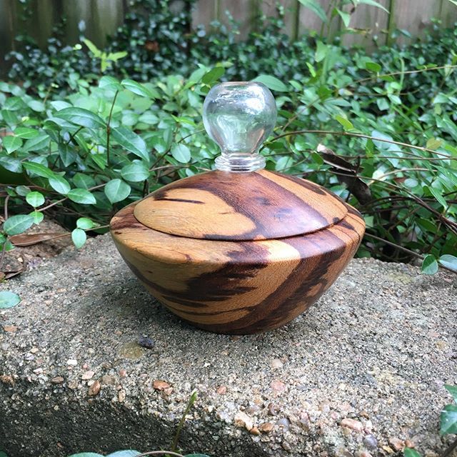 Friendship sculpture #3 - This is a very, very special piece. I gave this lovely tiger-caspi (aka marblewood) lidded vessel to my beautiful partner for our three year anniversary. I met her at a rough time in my life, and she has helped me grow, insp