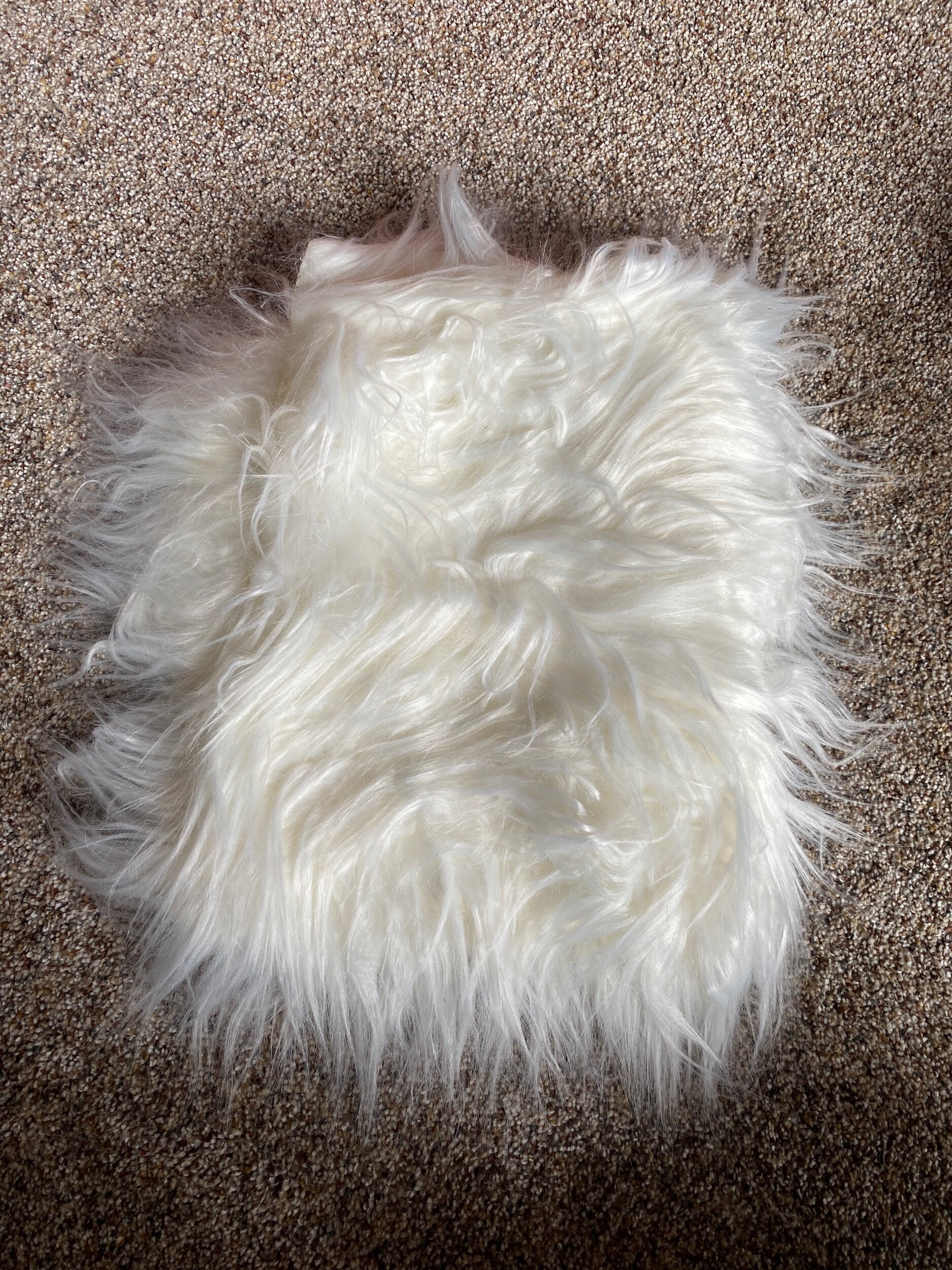 White fur posing pillow cover
