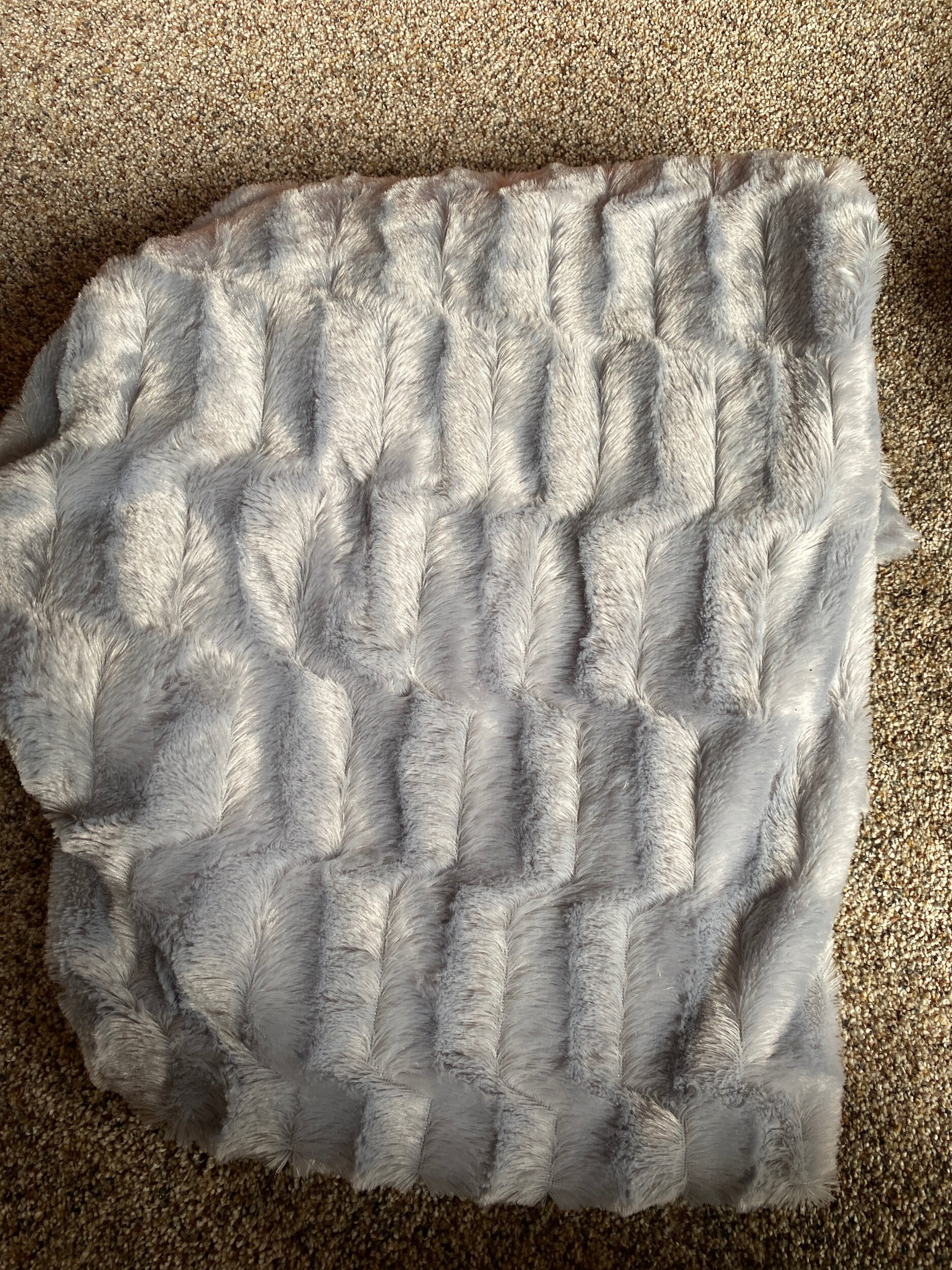 Soft silver floor covering or pillow covering
