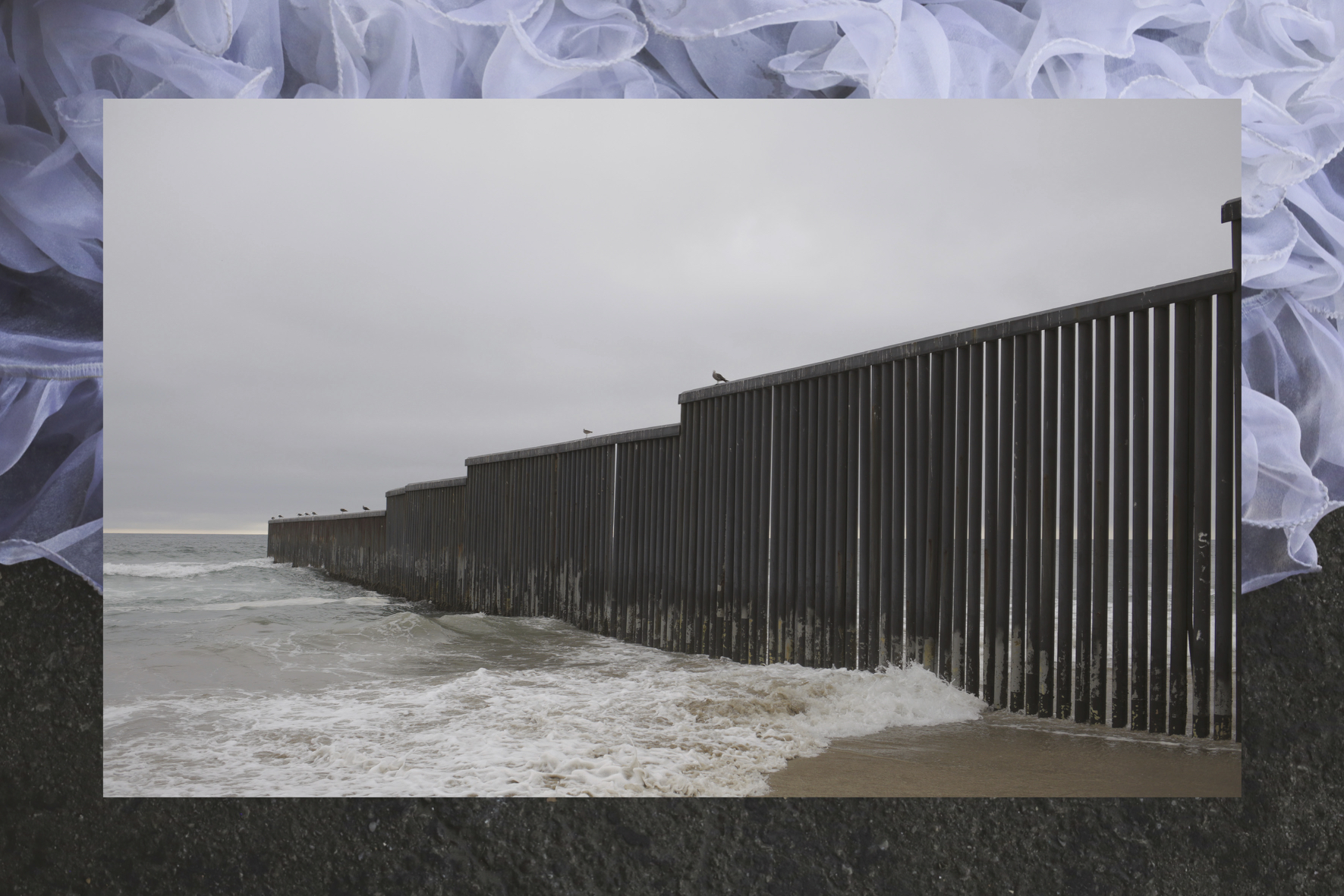 Where the border ends and the water begins in Tijuana, Mexico by Arlene Mejorado, 2017.