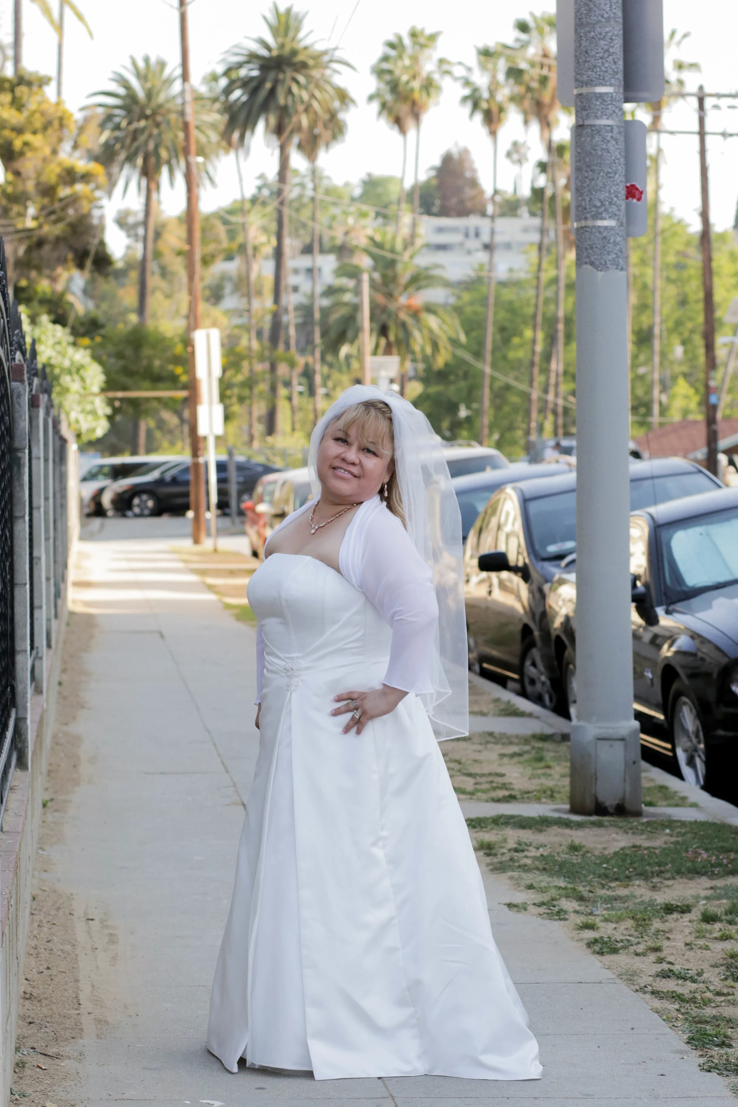 Bride on the sidewalk, Echo Park, California 2017