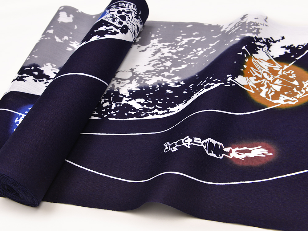 closeup of Apollo 13 yukata fabric