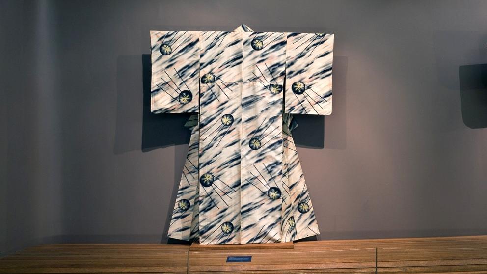 women's kimono with Sputnik pattern