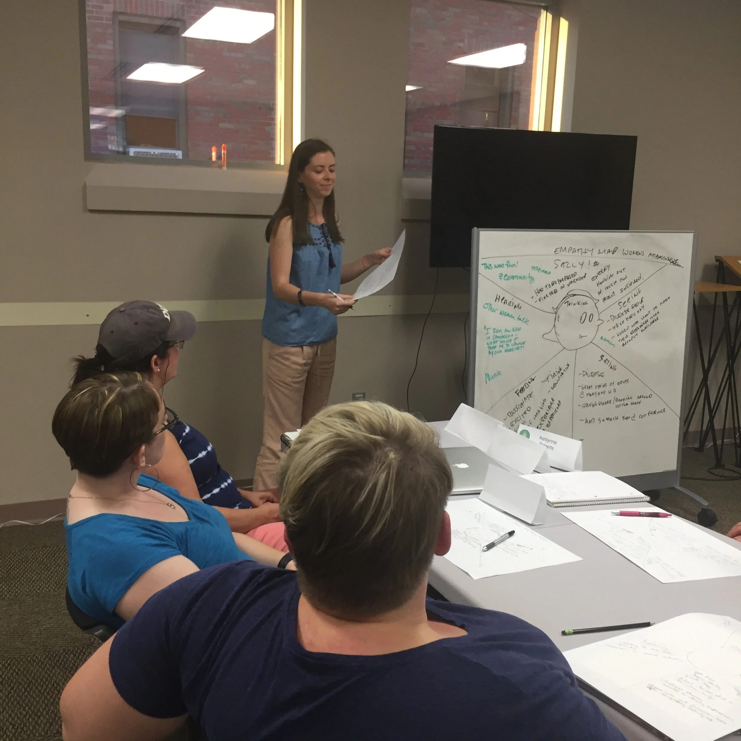 Student Presenting Their Empathy Map At CoderGirl UX