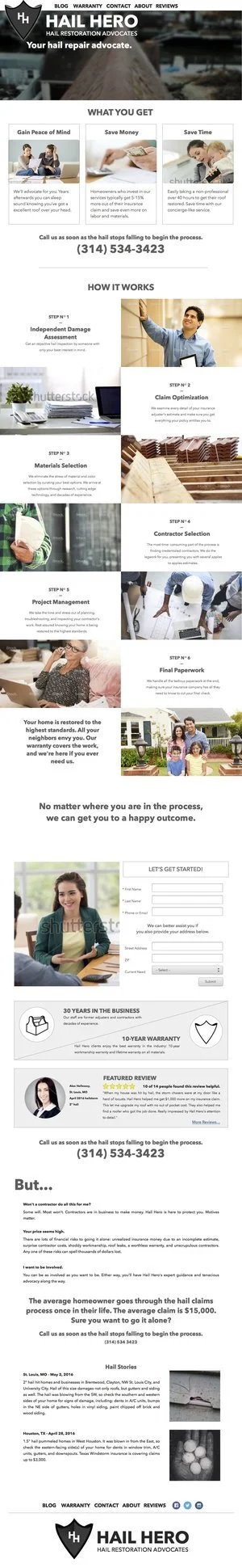 Hail Hero - Prototype Website