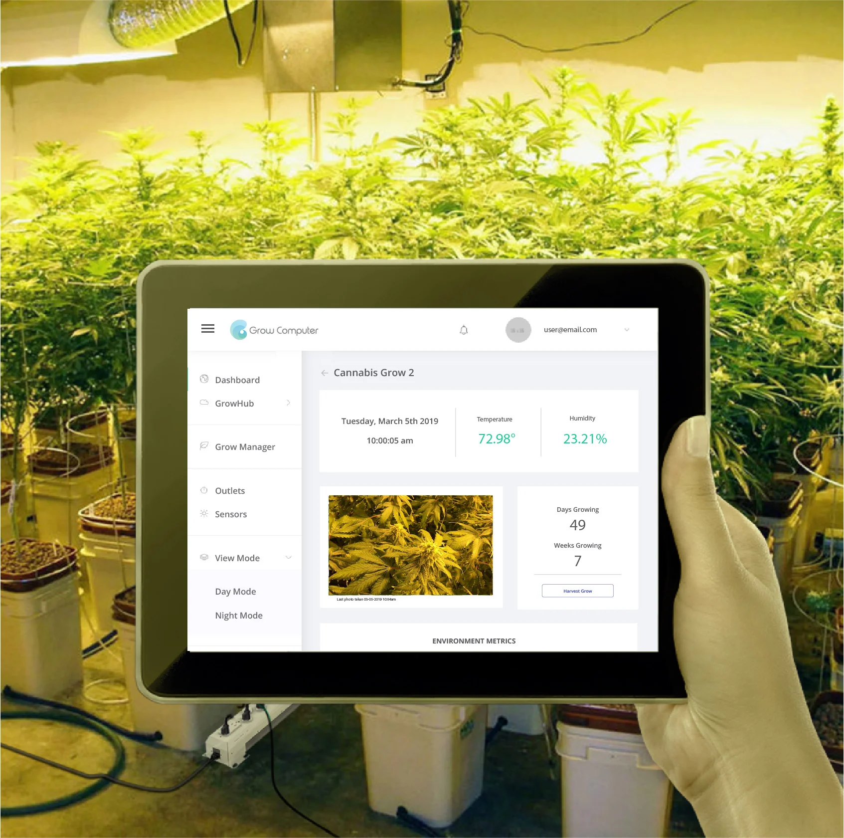 Check on your crop remotely with a connected device