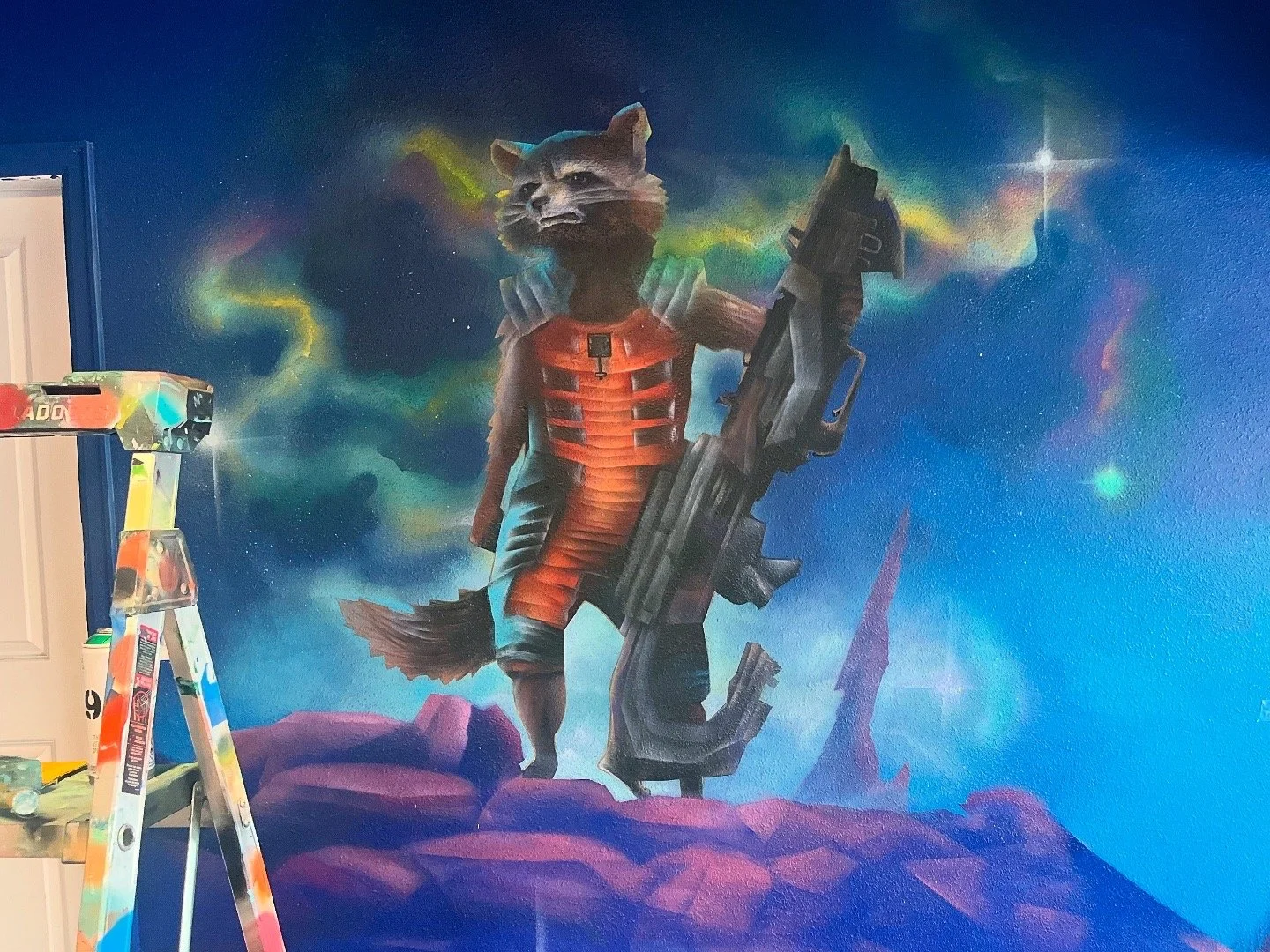 Rocket Raccoon in Garage Mural