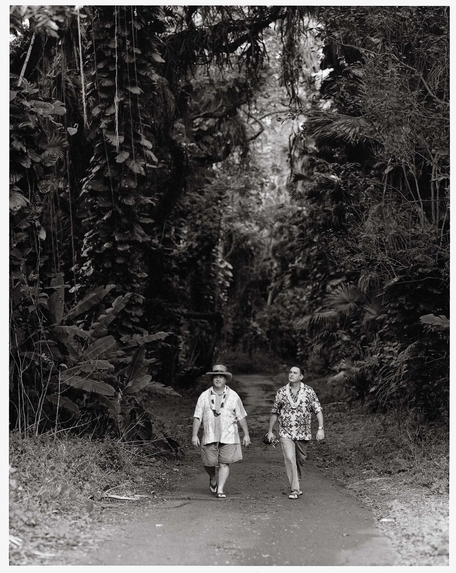 Kumu hula Manu Boyd and master gardener Tommy Boyd visit the site of their ancestor Edward Boyd’s historic Maunawili Ranch where Queen Liliʻuokalani was inspired to write Aloha ʻOe . (© Piliāmo‘o)