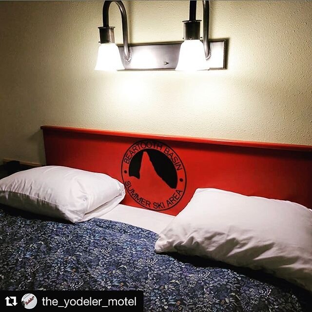 We are honored to be immortalized at the Yodeler with the Beartooth Basin room.  Follow them at @the_yodeler_motel and book your next stay with Mac &amp; Tulsa at this iconic Swiss-style chalet in Red Lodge, MT.  Ask for Room 33!  #theyodelermotel #b