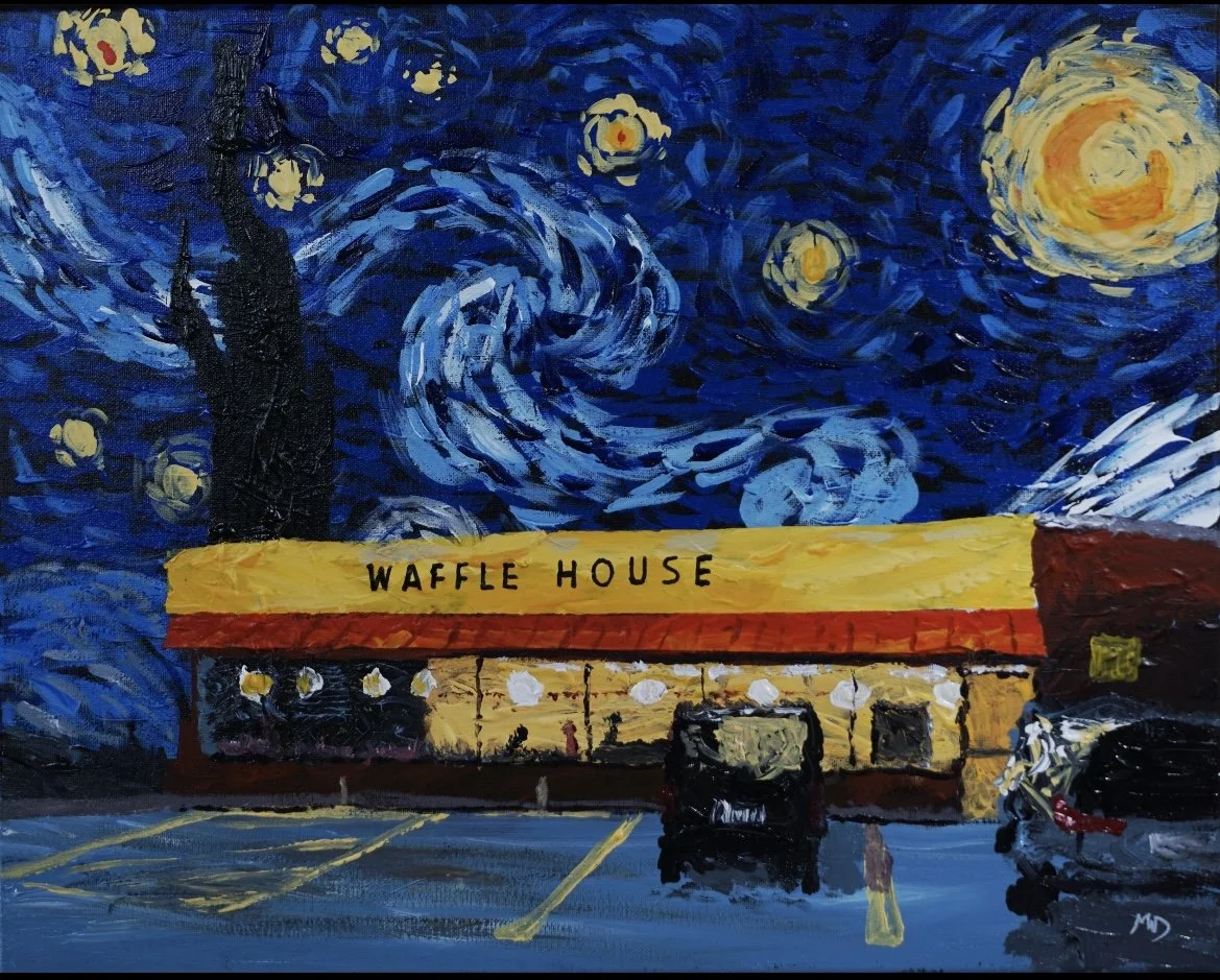 Starry Waffles-16” x20” acrylic on canvas. 2023. Sold 