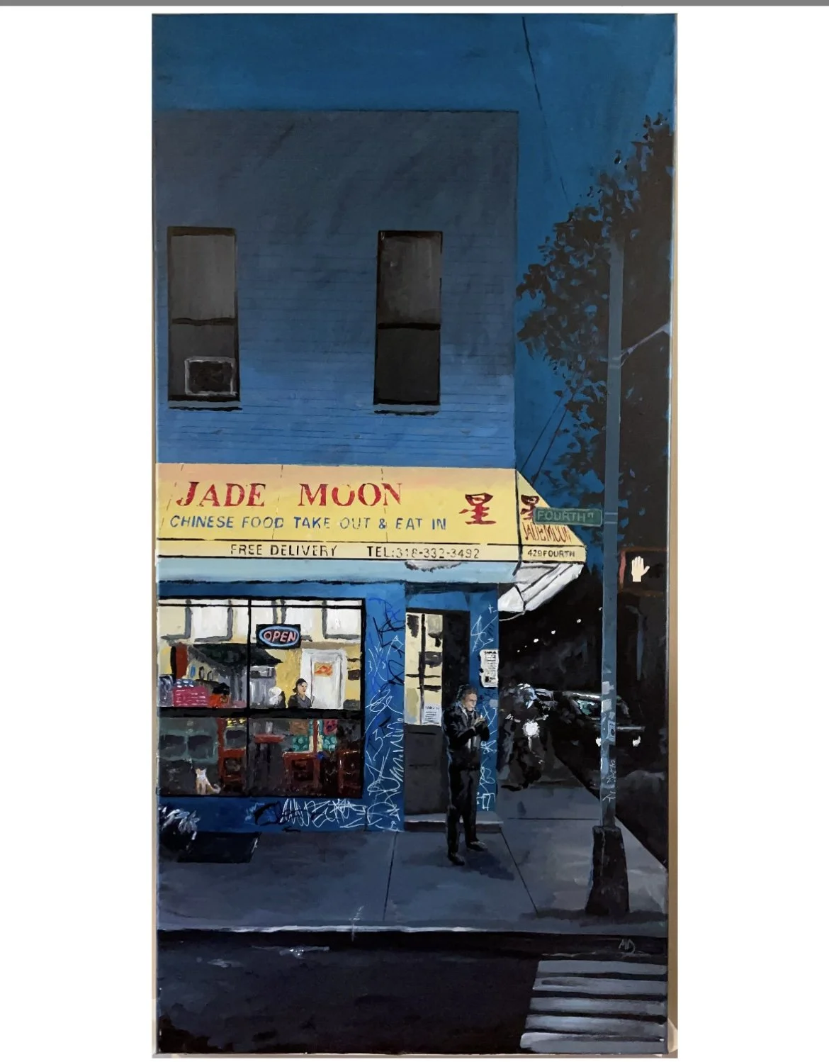 "Night at the Jade Moon"- 48"x24" Acrylic on Canvas. Available