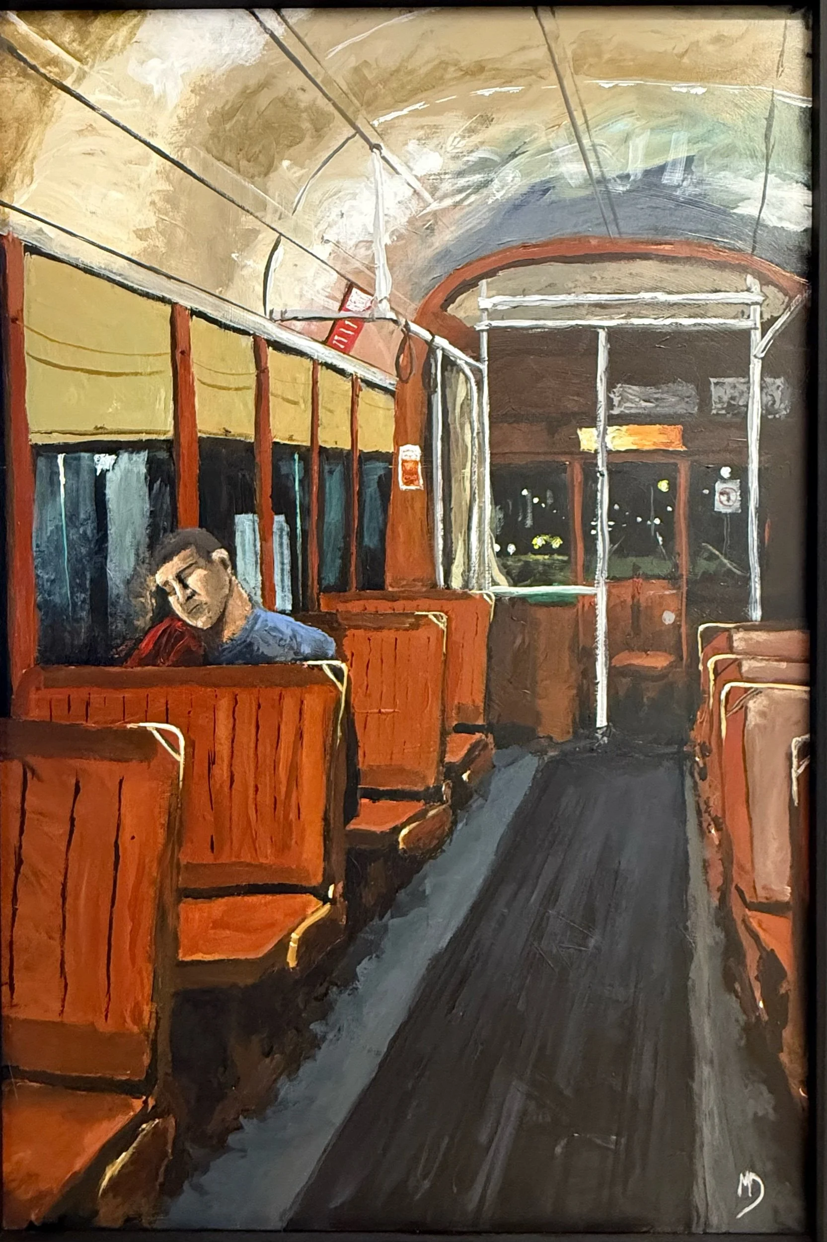Streetcar Passenger-36” x 24” acrylic on canvas. Available. 2025