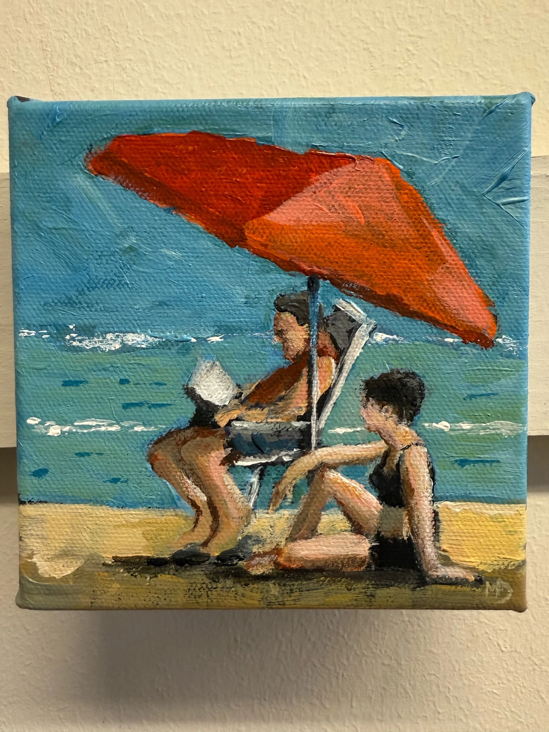 Day at the Beach- 5” x 5” acrylic on canvas. NFS. 2025