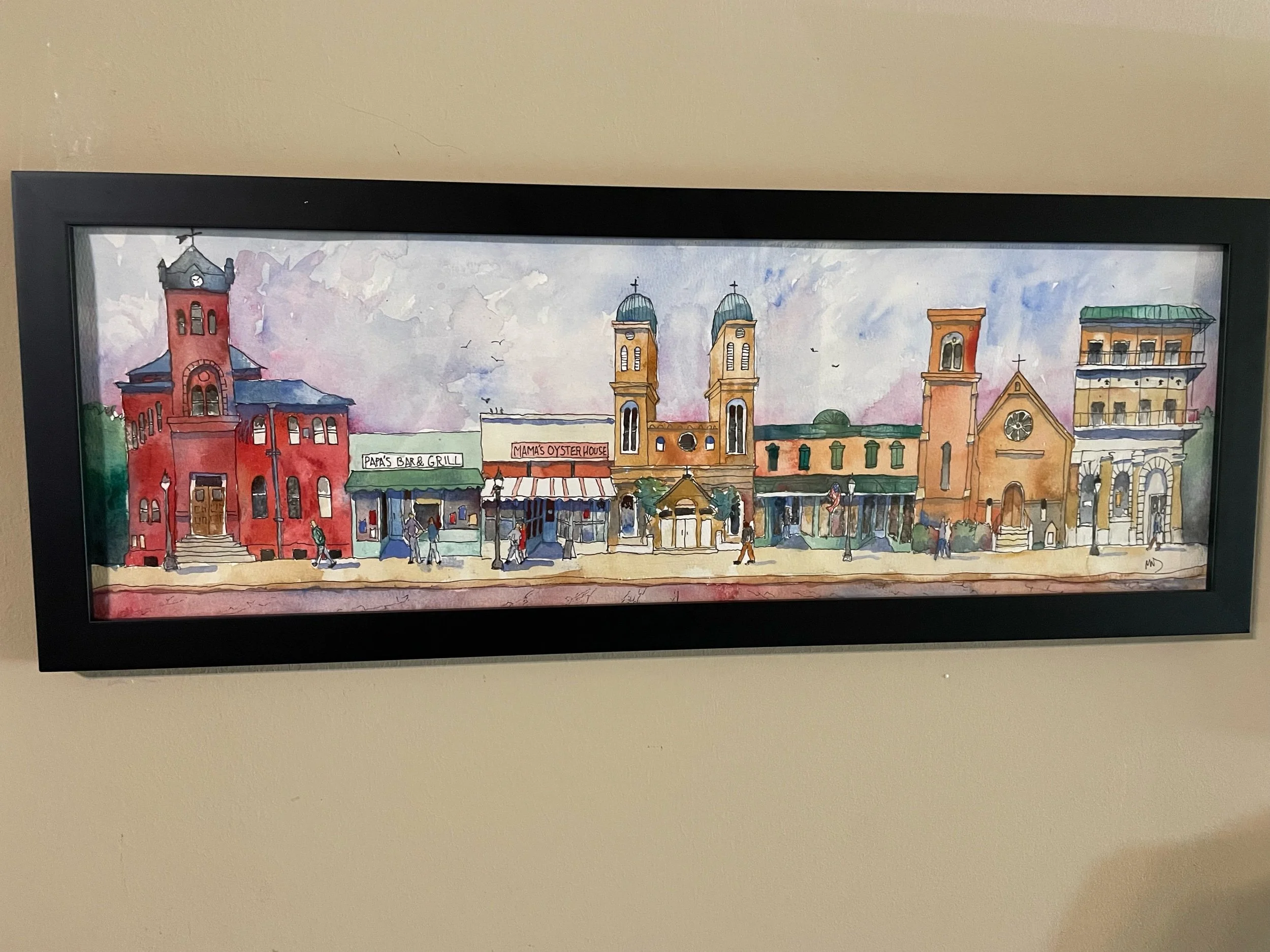 Natchitoches-24” x 8” ink and watercolor on paper. Available. 2024