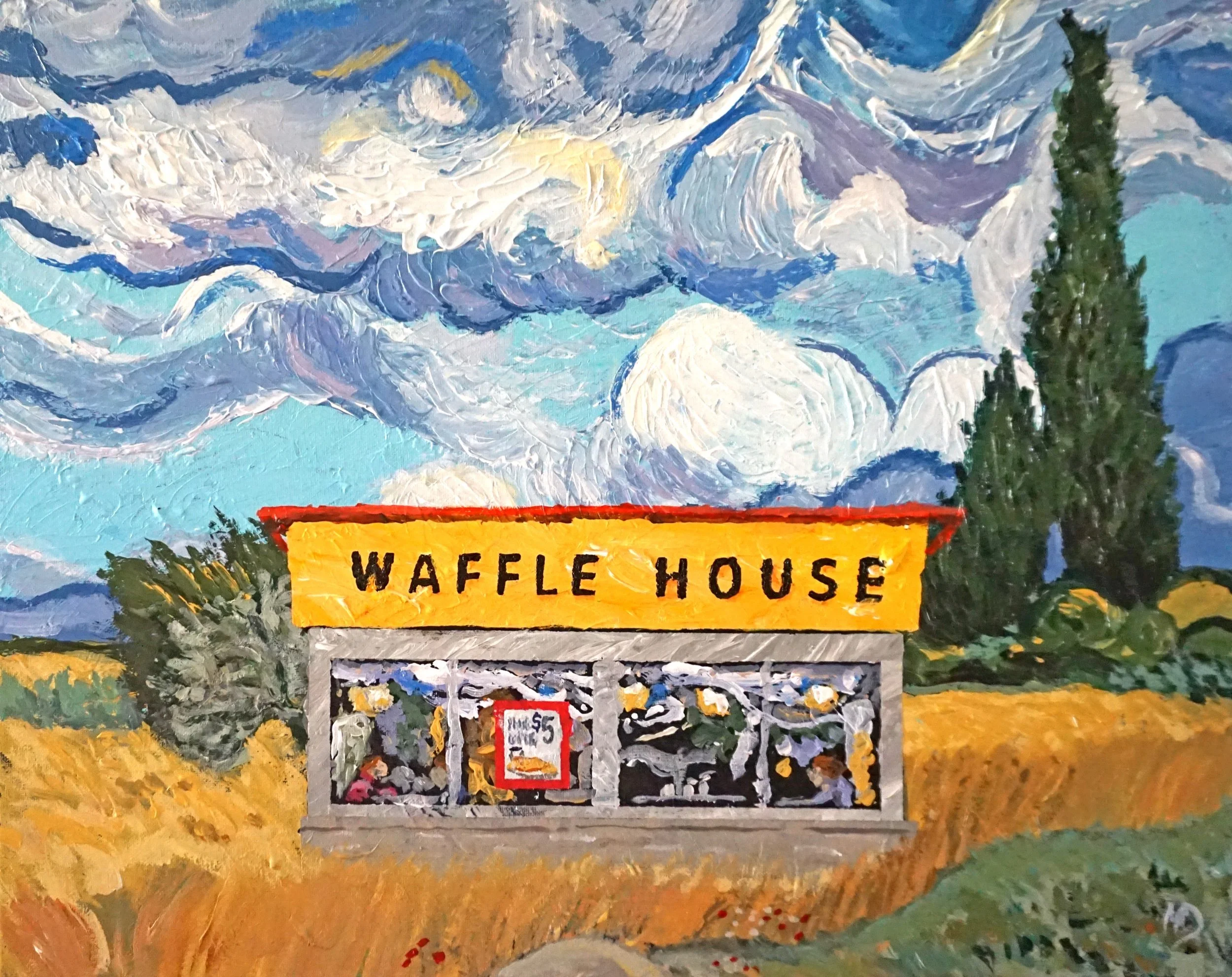 A Wheatfield with Waffles- 16” x 20” acrylic on canvas 