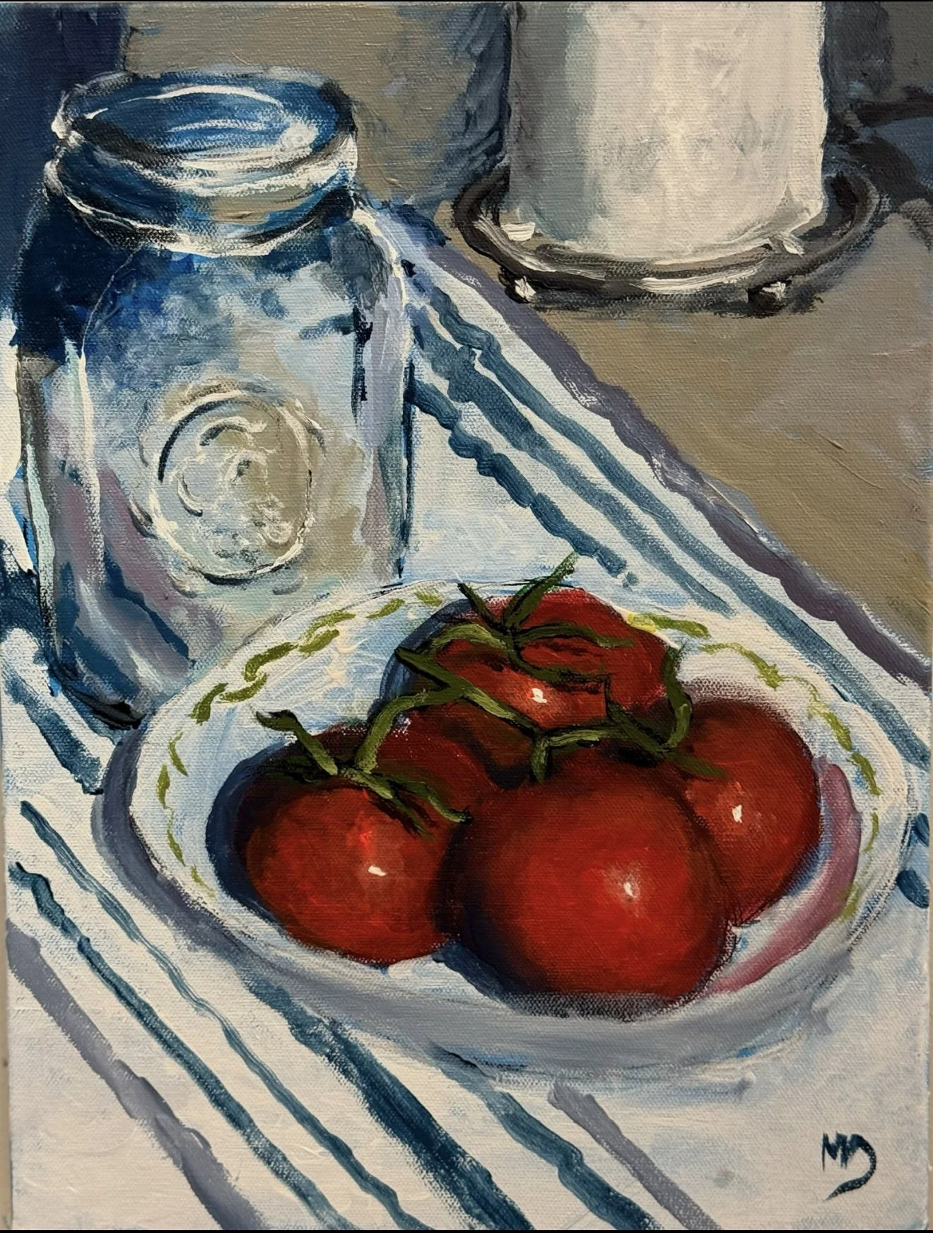 Tomatoes- 16” x 12” acrylic on canvas. Available . 2025
