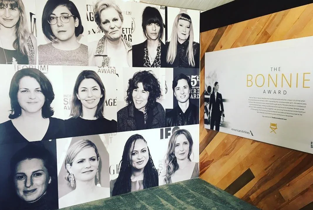   Installation at the Film Independent Spirit Awards Event celebrating current female directors in the industry, inviting people to learn more about the Bonnie Award.  