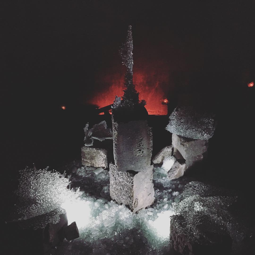 Ascension, installation, glass and concrete, 2018
