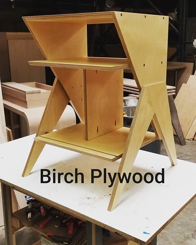 Atomic Record Player Stand, now available in Birch Plywood. Visit me at BLRwoodworks on Etsy! #woodworking #vinylrecordstorage