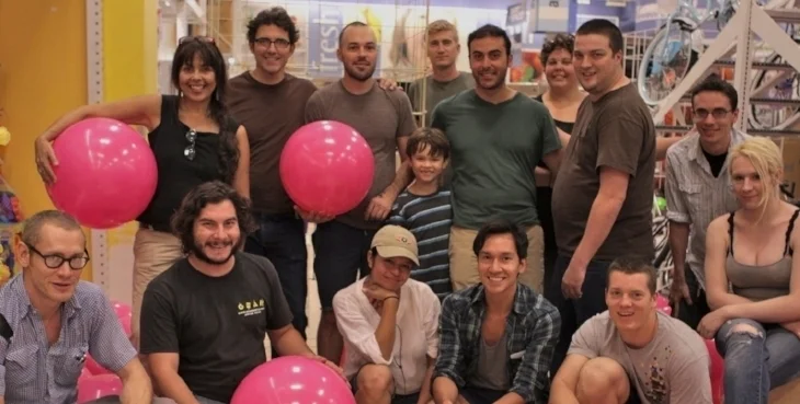 On the set of our previous production, Deflated: Robert Gomes (producer, standing, second from left) next to Dustin Shroff (director) with our terrific cast and crew. Too many to name, but special shout-out to our spectacular young lead, Carson Trinity Haverda (center).