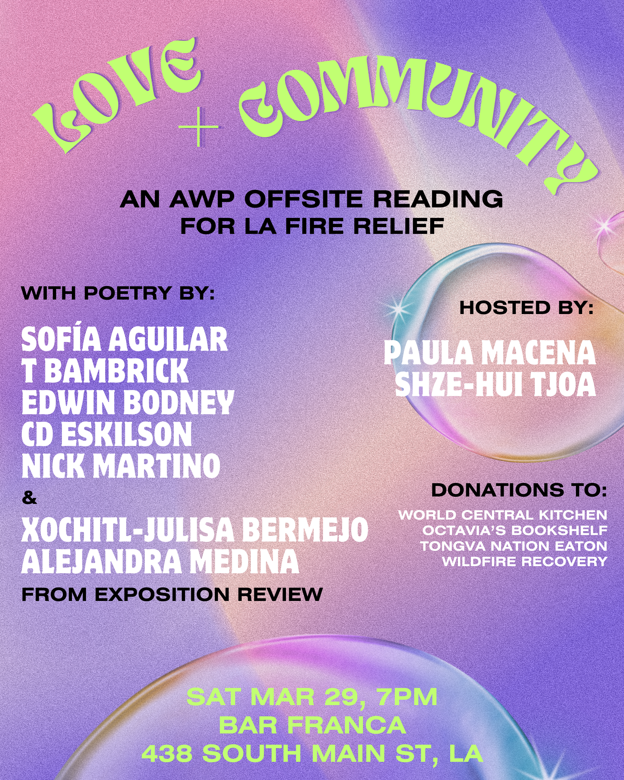 Love + Community: An AWP Offsite Reading for LA Fire Relief