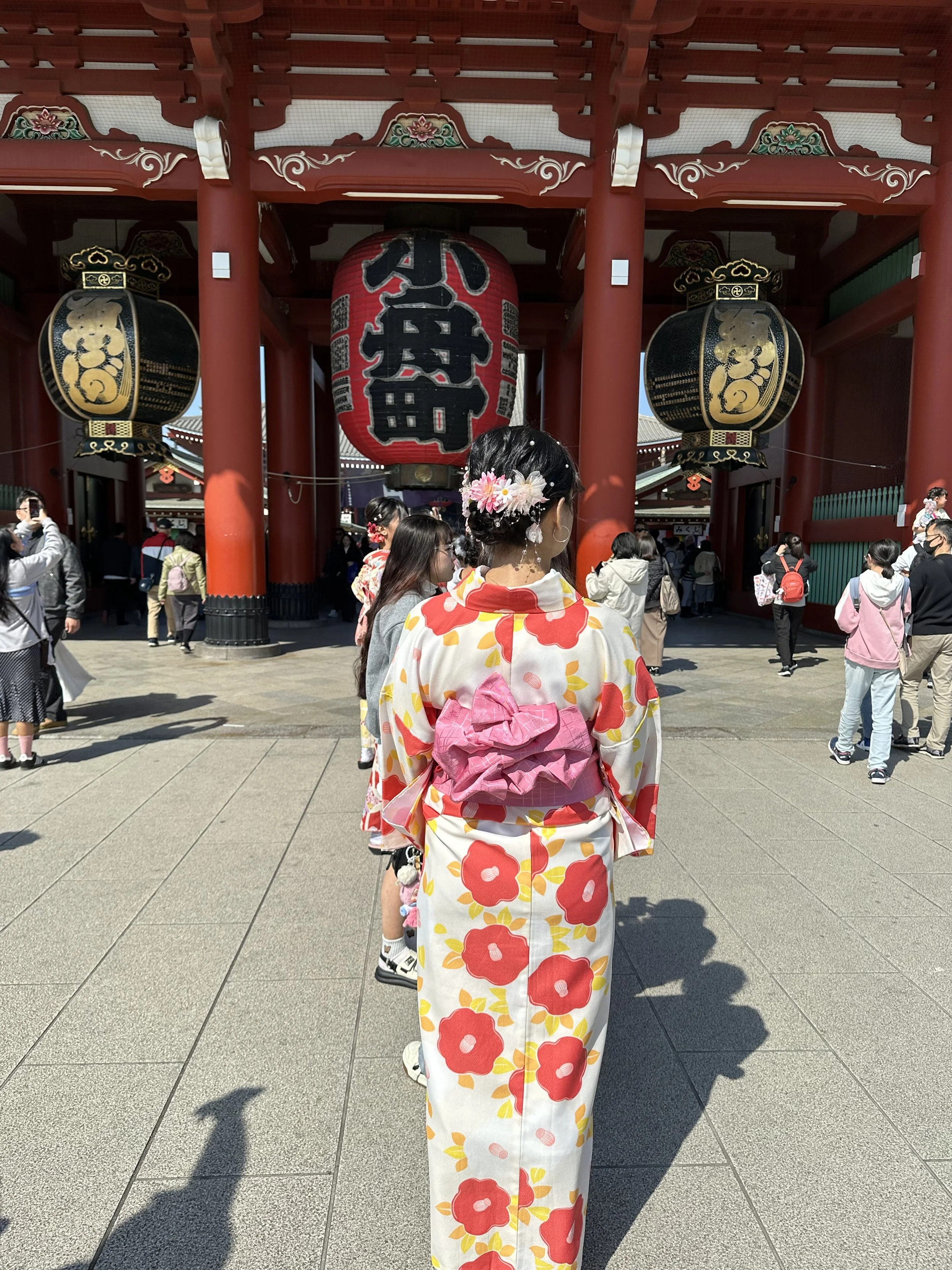  Approaching the huge lantern at the entrance to Tokyo’s XXX Temple.  