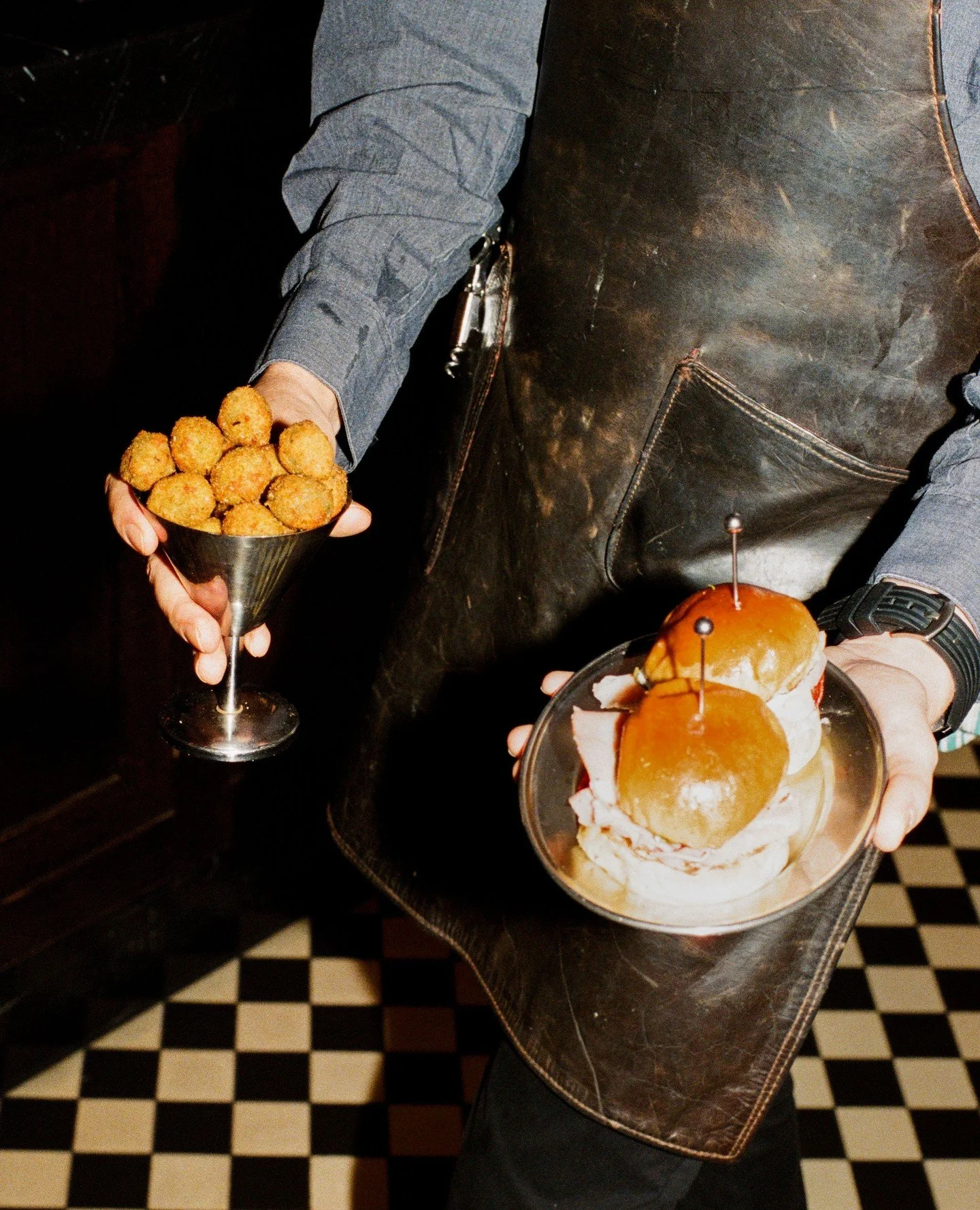 Snacks en route.⁠
⁠
&rarr; Fried olives all'ascolana⁠
&rarr; Mortadella panino⁠
⁠
The perfect duo to kick things off.⁠
⁠
Book your table online &rarr; link in bio @bartorino⁠
⁠
#BarTorino