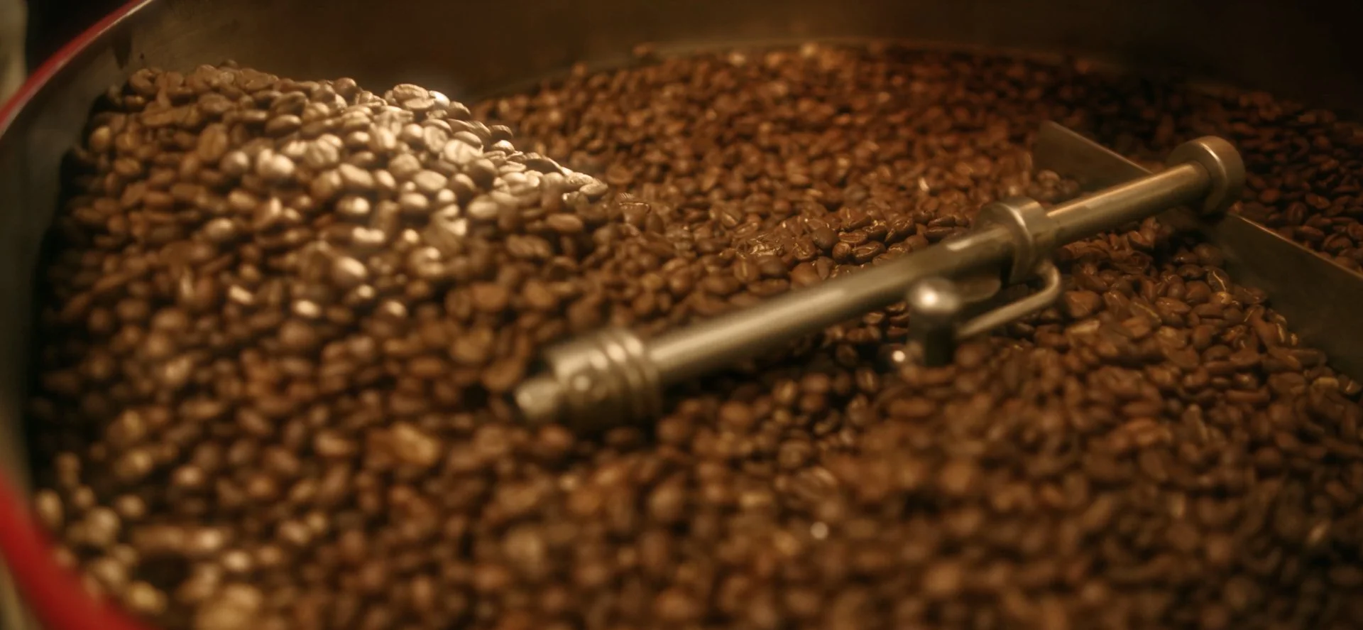 Coffee beans being roasted