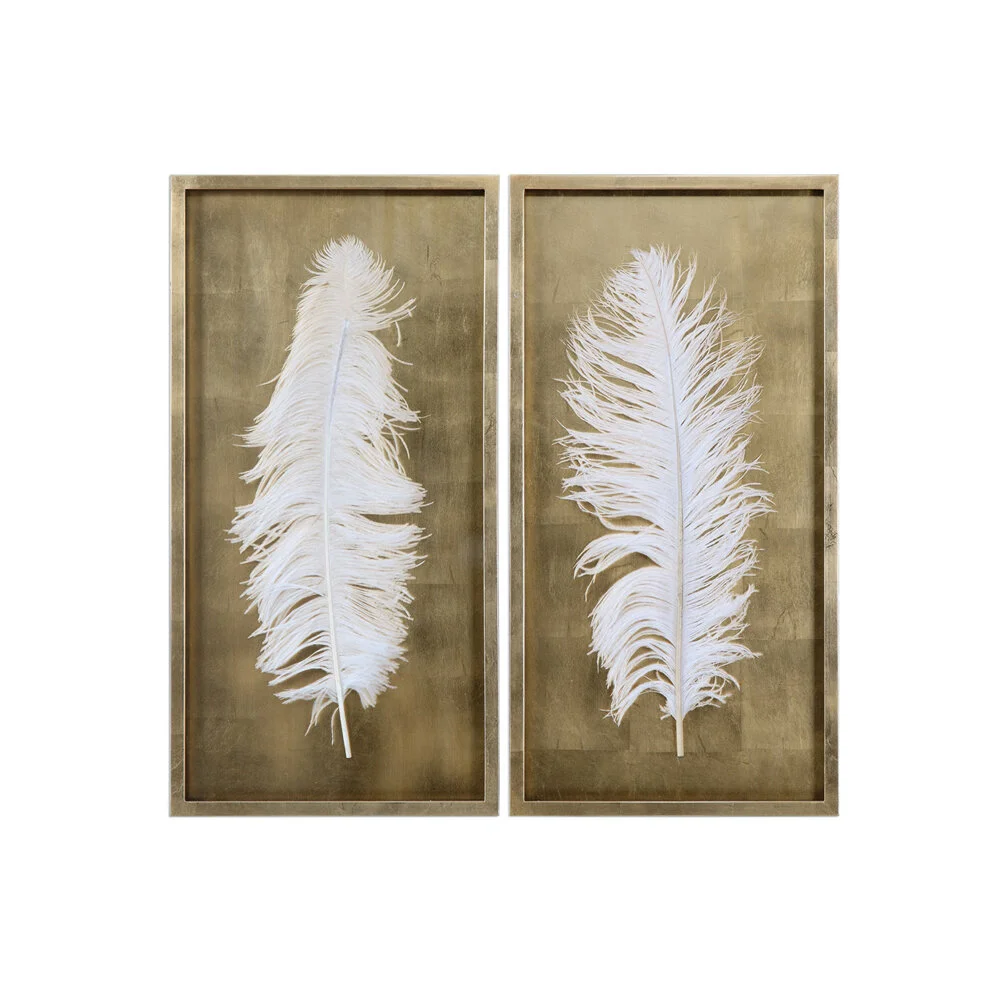 Комплект настенного декора White Feathers из 2 шт.