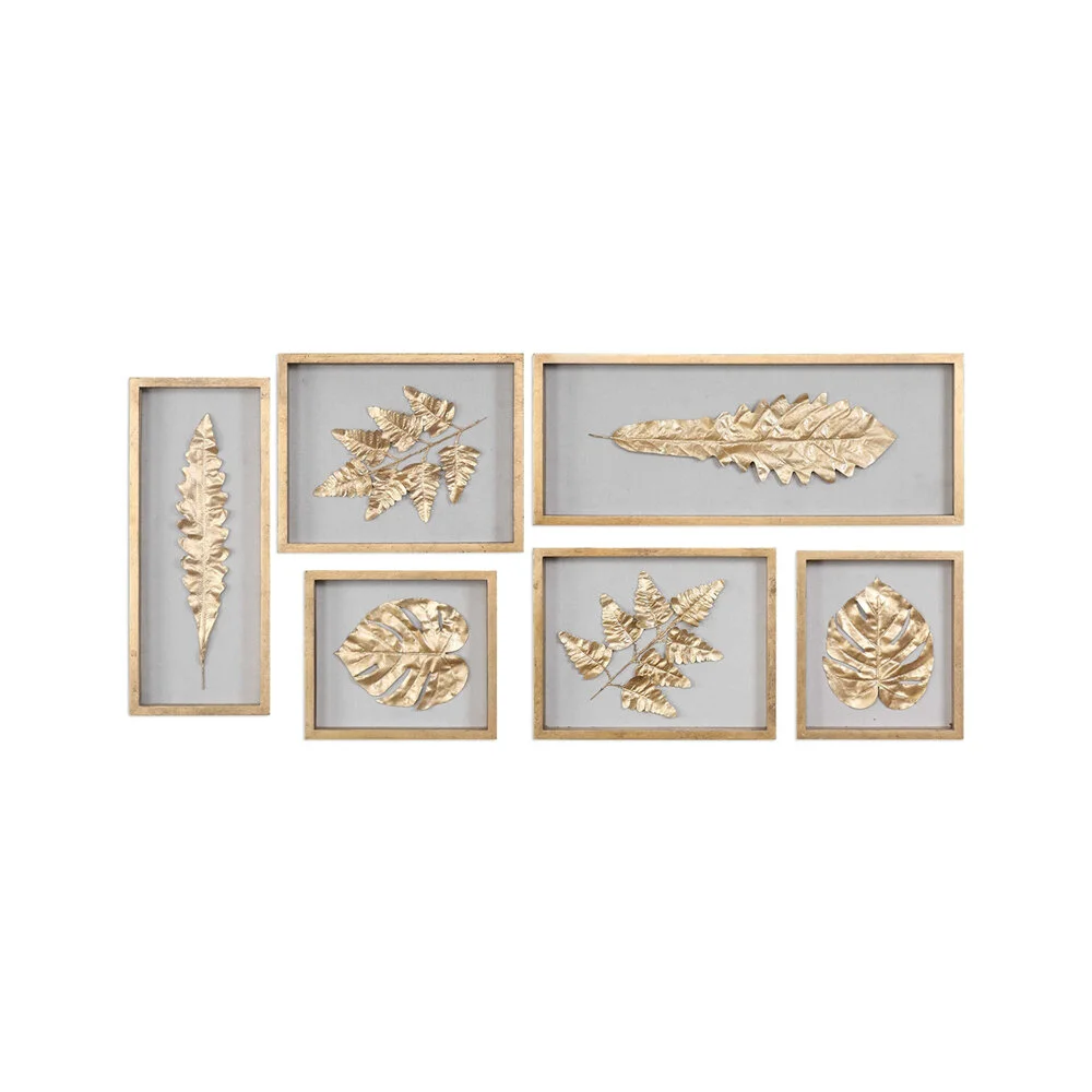 Комплект настенного декора Golden Leaves из 6 шт. 