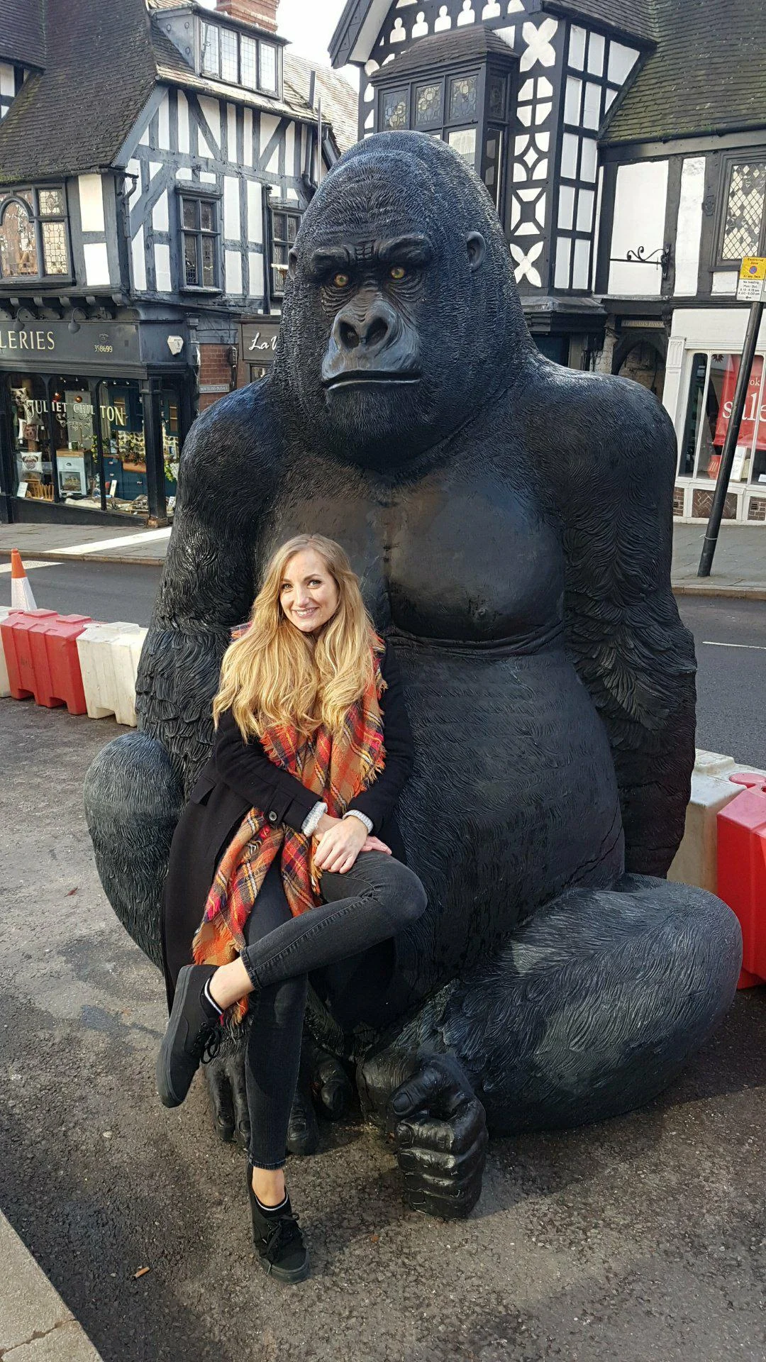  Alice Northrop sat on the giant fibreglass gorilla at the top of Wild Cop. 