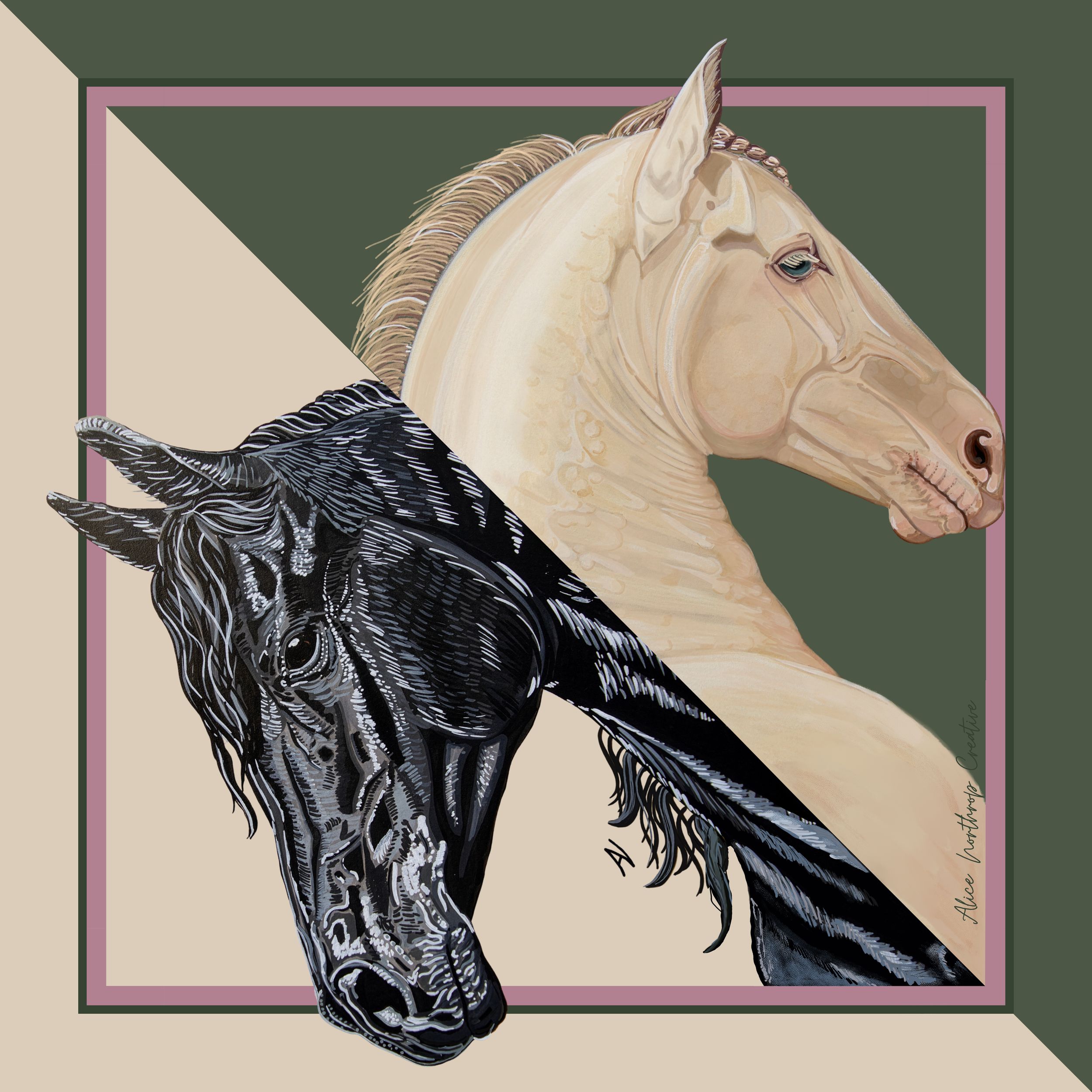 Caramelo/Black Silk Scarf