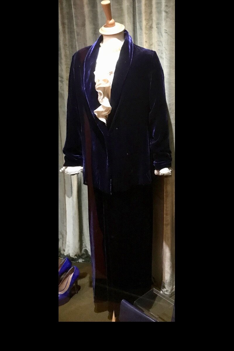 c. 2015 Dark blue silk-velvet women’s trouser suit