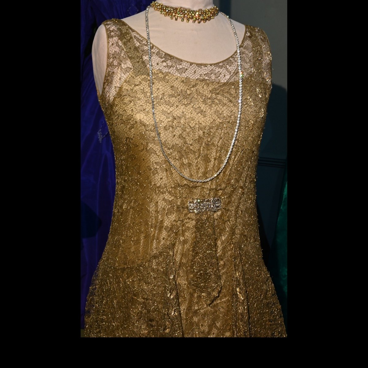 Detail of gold evening dress