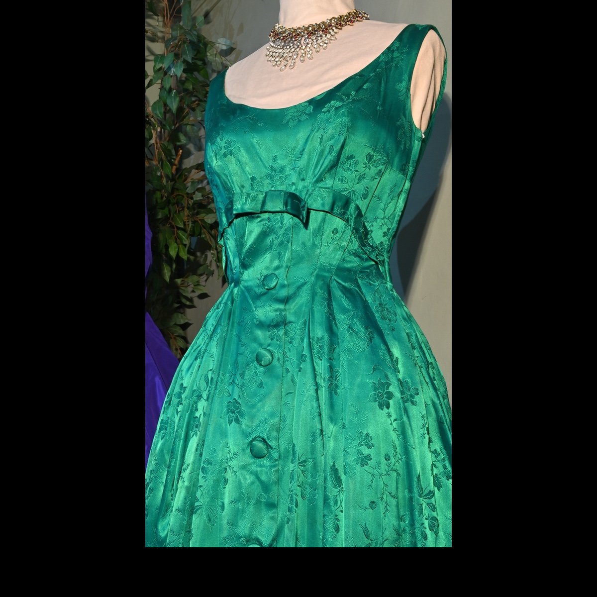 c.1955 Green evening gown