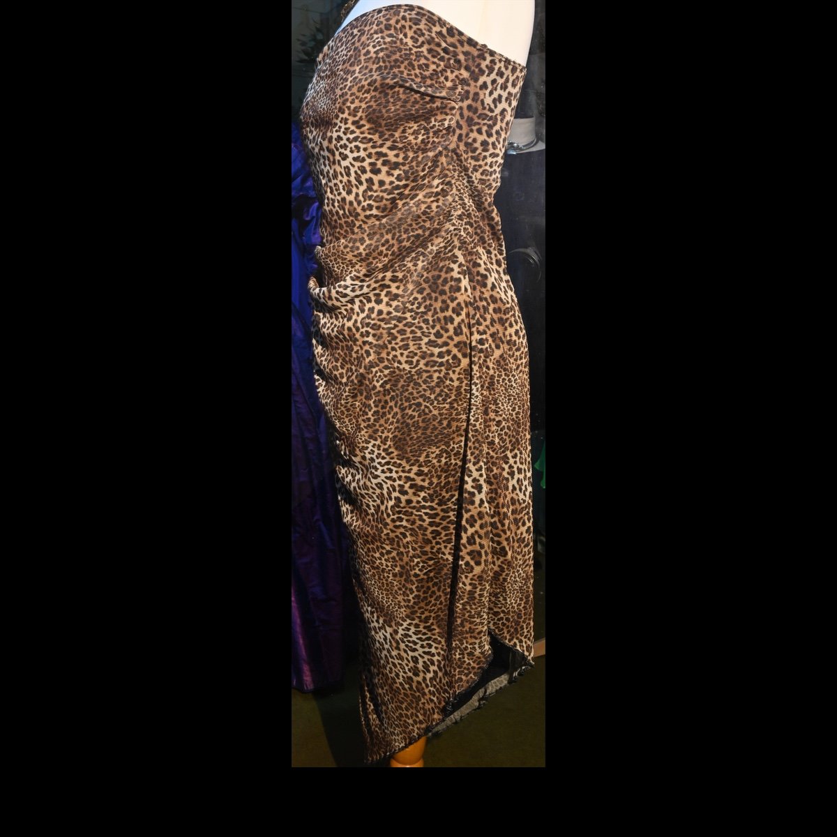 c.1990 Leopard skin print evening dress