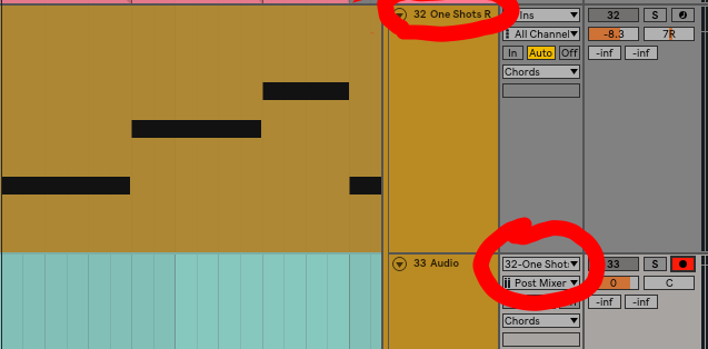 Create a new audio track, I like to do it right below for organizational purposes and arm it for record. This will print the samplers output to a new audio track. 