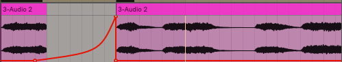 This is a a dry wet automation curve that starts on the ending of the chord and sweeps up into the next chord. This is a reverb throw!