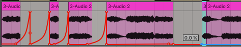 We are going to use the selected part of this chord to become a reverse swell into the chord itself. Those other automation points are just from the reverb throws we completed earliers