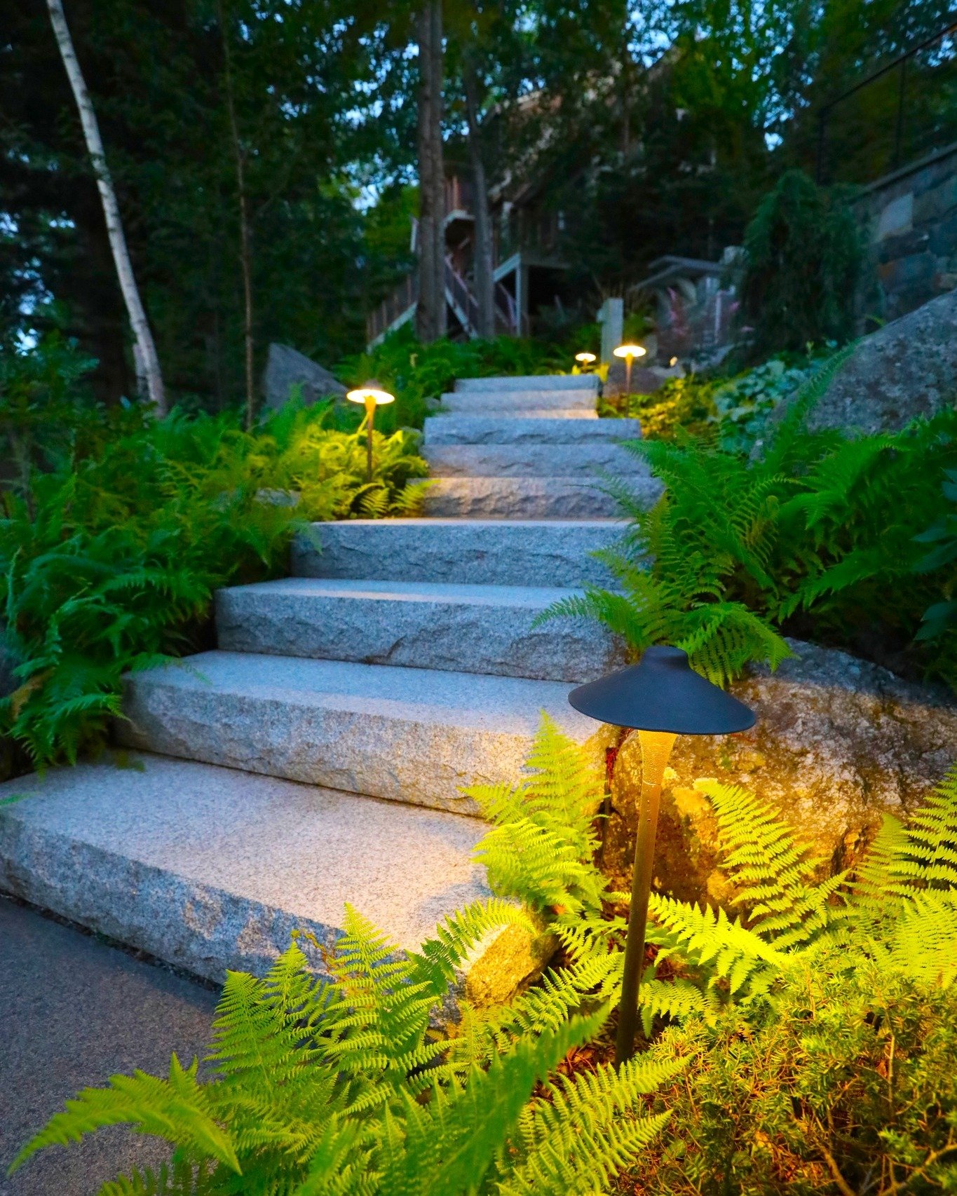 Proper lighting not only enhances your landscape design but also ensures safety, especially as daylight hours fade earlier this time of year. With this property's multi-tiered structure, illuminating the steps was key to maintaining visibility and sa