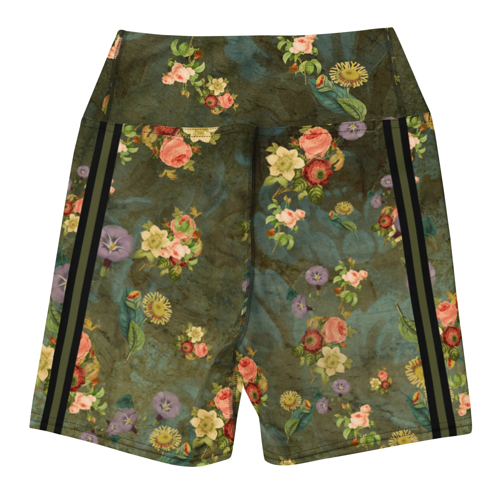Vintage Olive Yoga Shorts Back.jpg