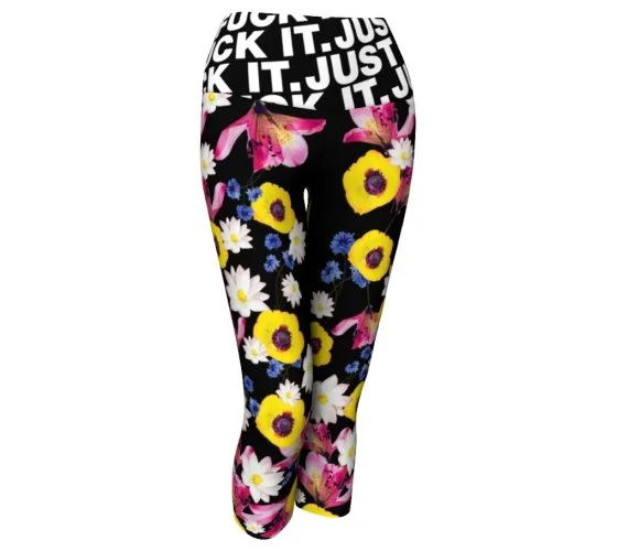 JUST FUCK IT FLORAL - SOFT OR PERFORMANCE CAPRI
