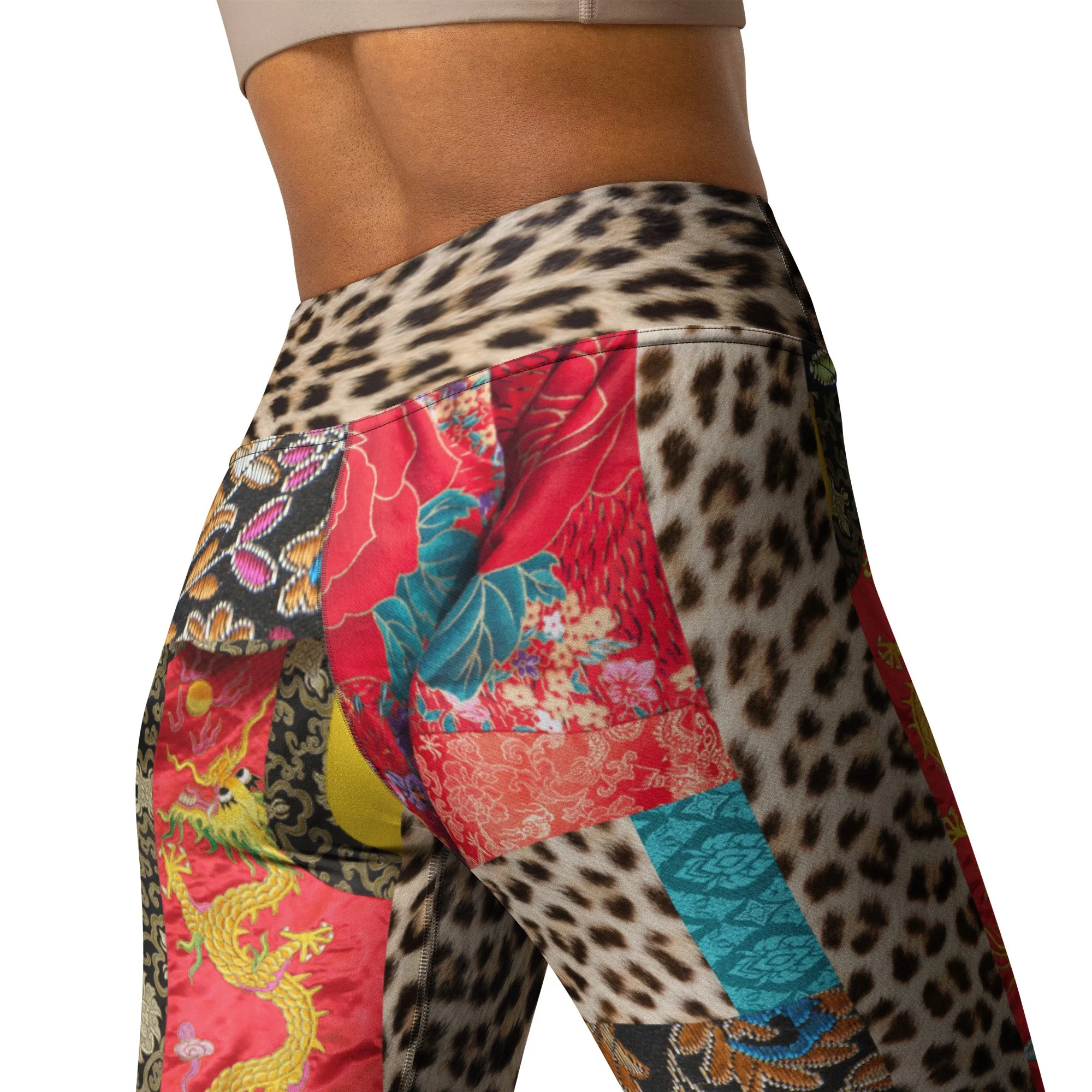 Women's Side Panel Tartan Zebra PVC Leopard Print Leggings – Plus Size 8-22 – 95% Viscose 5% Elastane